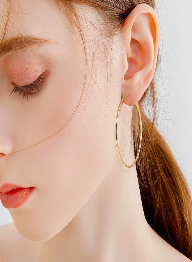 Tedux 5 Pairs Gold Hoop Earrings for Women, Hypoallergenic Gold Earrings for Women，Stainless Steel Earrings Set, 30/40/50/60/70mm - Image 5